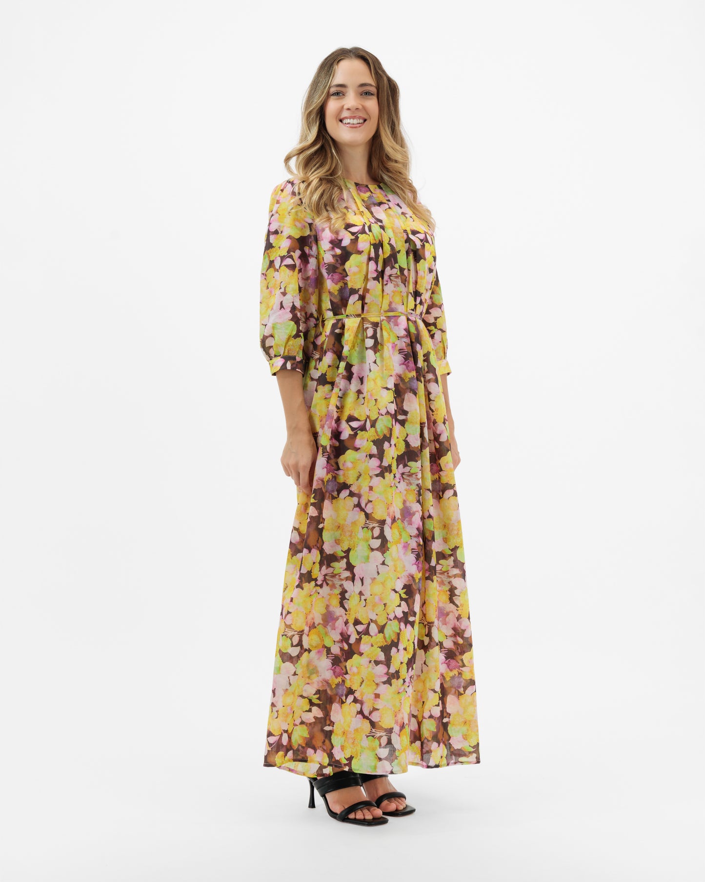 Forsythia - Painterly Floral Midi Dress