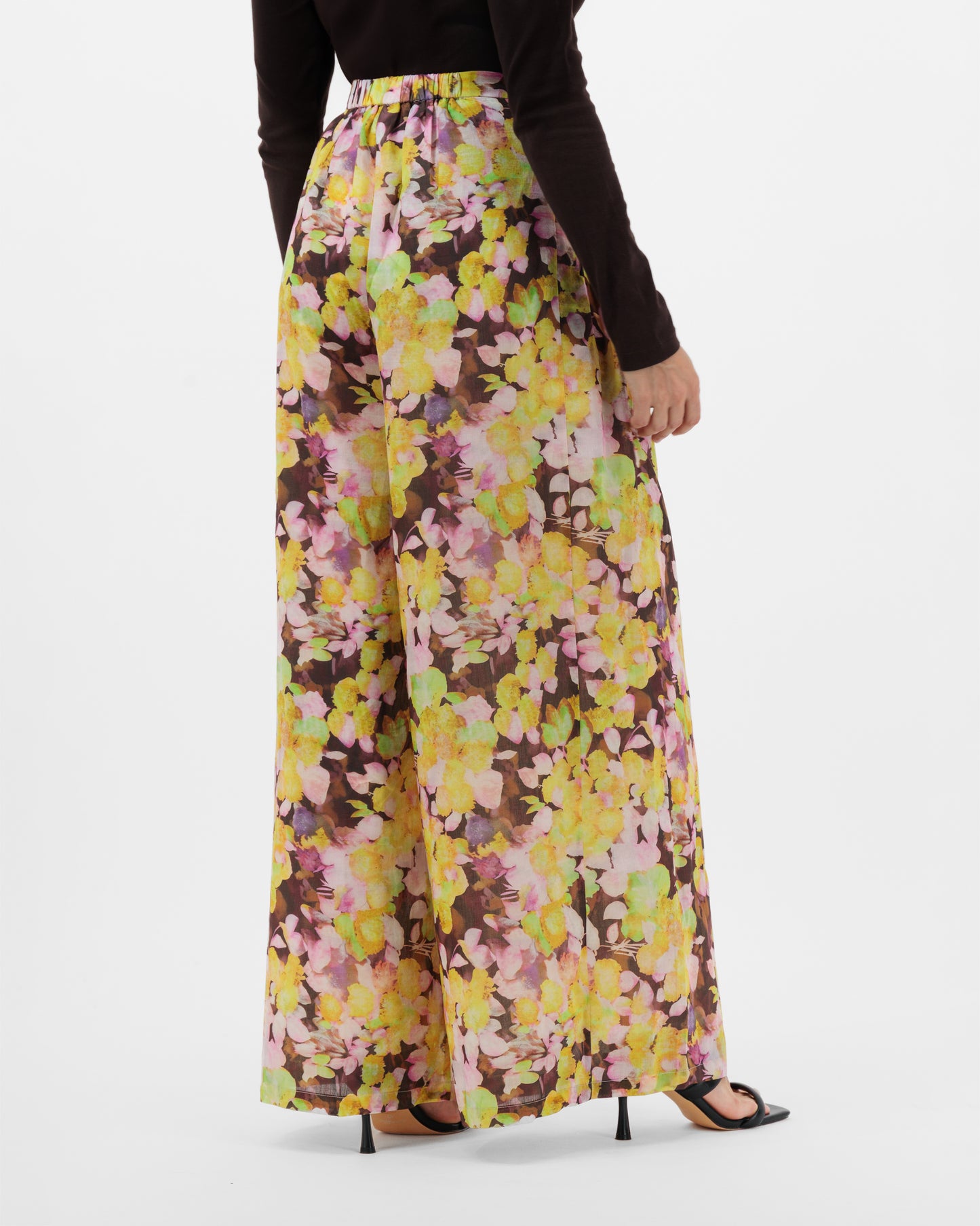 Forsythia - Watercolor Floral Palazzo Trousers