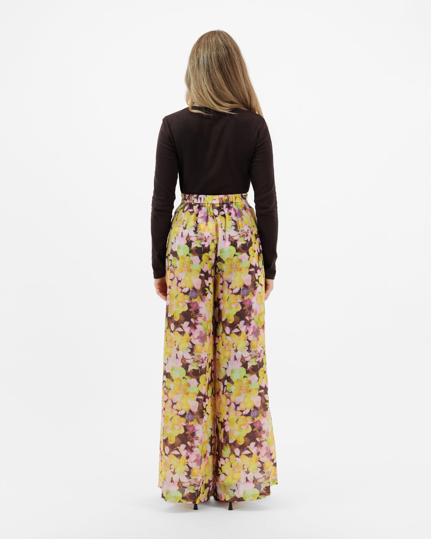 Forsythia - Watercolor Floral Palazzo Trousers