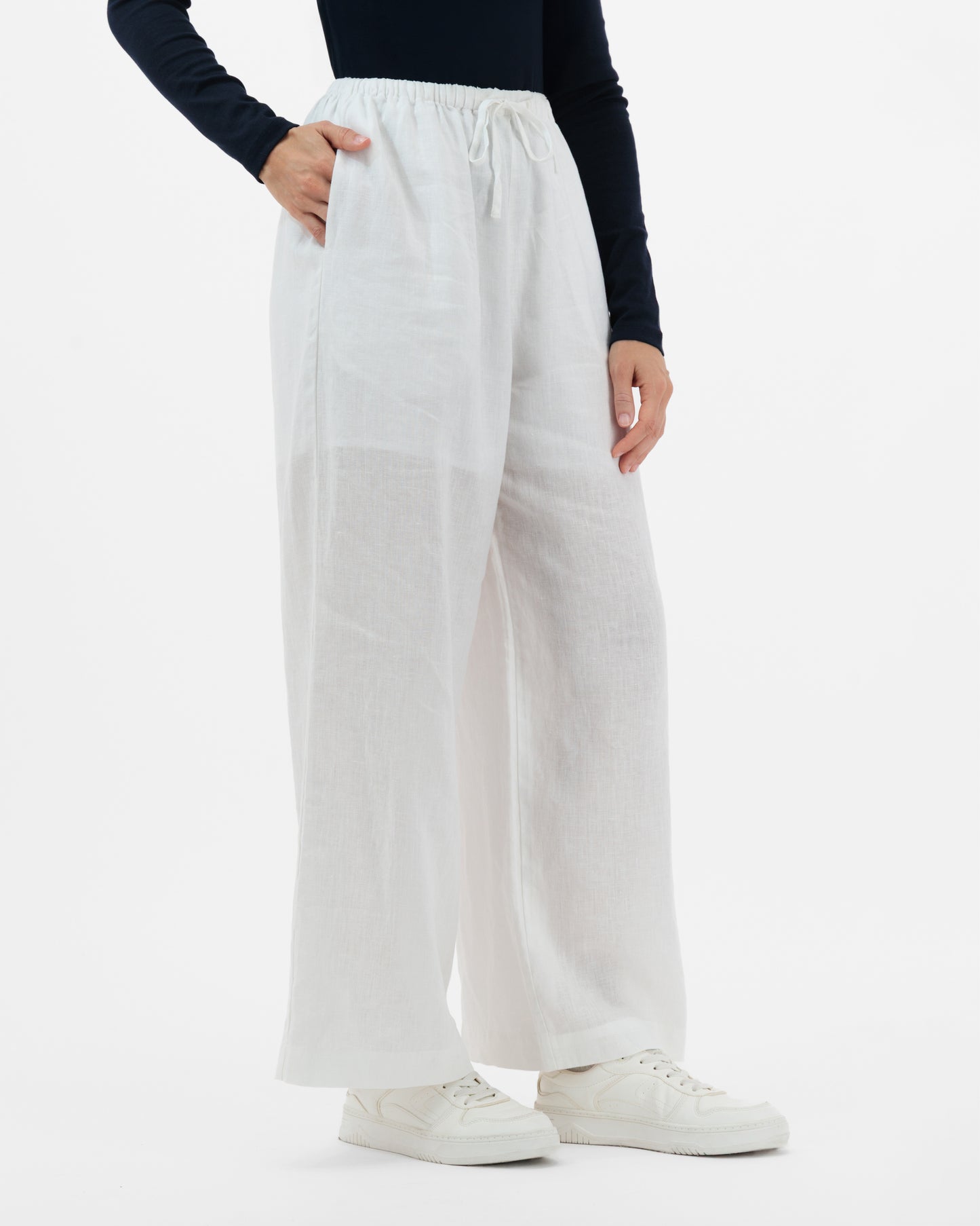Zuri - White Linen Trousers