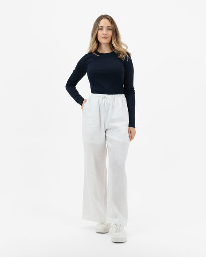 Zuri - White Linen Trousers
